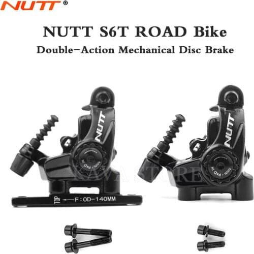 NUTT Road Bike Disc Brake Caliper Front Rear Clamp Set 140mm 160mm G3 HS1 Rotor Double Mechanical Line Pull Flat Bicycle Brakes