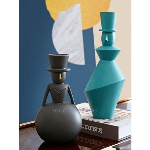 Creativity Resin Abstract Character Sculpture Dress Hat Modern Home Desktop Decoration Furnishings Accessories Figurines