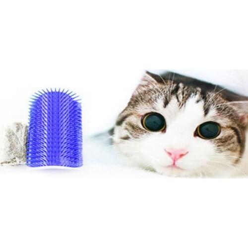 Wall Corner Comb Brush for Cat Massage Machine Scratching Device Pet Accessories Cat Groomer Brush Hair Remover Toy with Catnip