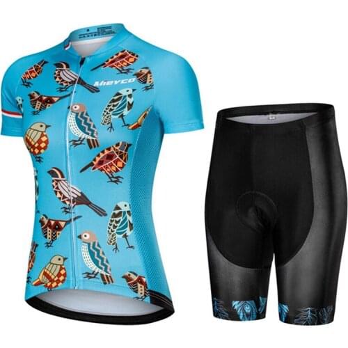Bird Cycling Jersey Suit Womens Tracksuit For Bicycle 2021 Summer Bike Short Sleeve Mujer Kit Roupas Femininas Dress Ciclismo