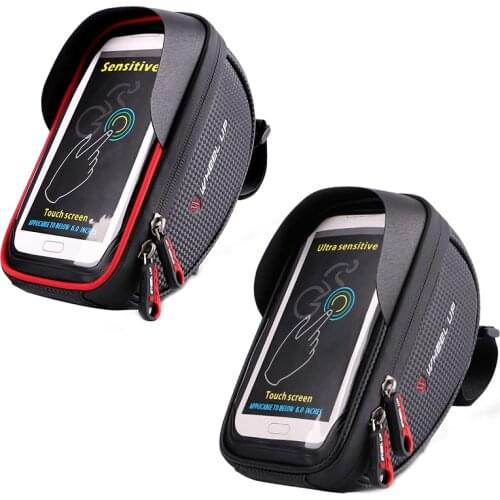 Cycling Bicycle Bike Head Tube Handlebar Cell Mobile Phone Bag Case Holder Case Pannier For 6in Phone Bike Accessories #SD