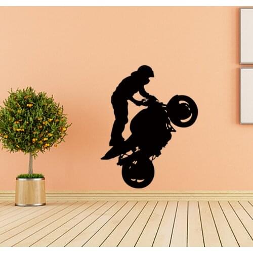 Motorbike Stunt Wall Art Stricker Vinyl Decal Home Decoration Wall Mural For Boys Room DIY
