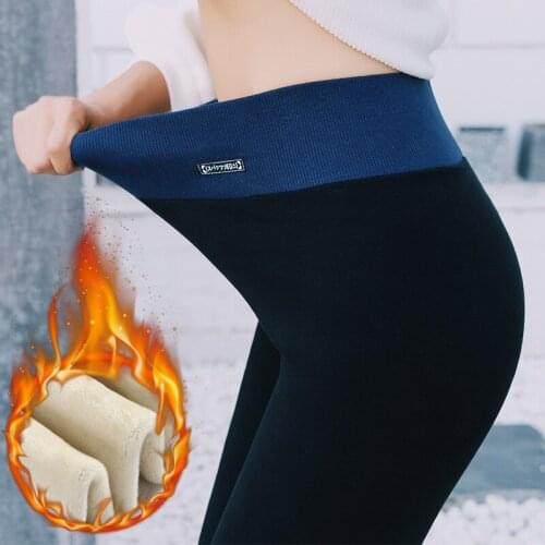 Winter Leggings Womens Warm Leggings High Waist Thick Velvet Legging Solid All-match Leggings Women Dropship