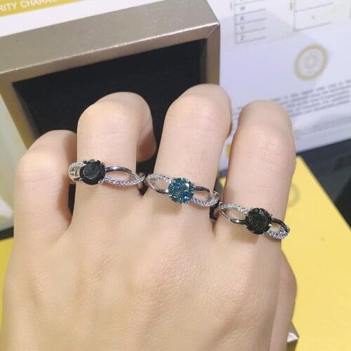 100% 925 Sterling Silver Created Moissanite Emerald Gemstone Birthstone Wedding Engagement Ring Fine Jewelry Wholesale