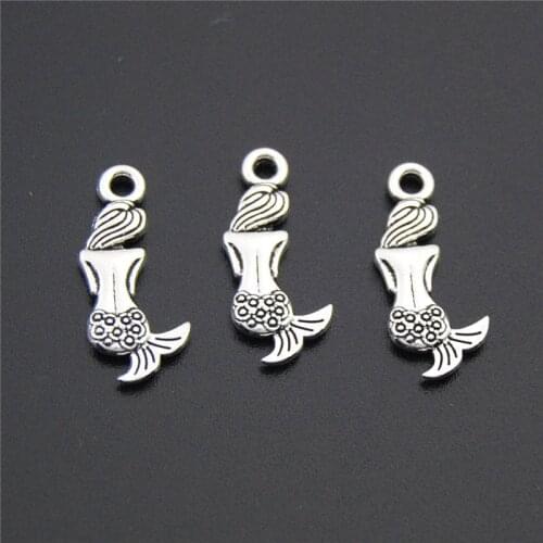 15PCS Silver Color Beautiful Little Mermaid Charms For Jewelry Making DIY A2260