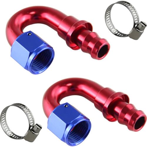 AN10 180 Degree Push On Lock Socketless Oil Fuel Line Hose End Fitting Adapter