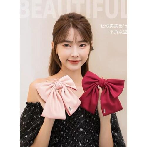 2021Fashion Big Large Barrette Bow Hairpin For Women Girl Satin Trendy Ladies Hair Clip Cute Hairgrips Headwear Hair Accessories