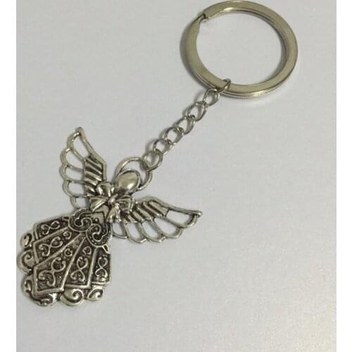 6PCS/Lot Vintage Angel Charm Pendant Key Chains Handmade Key Chains
