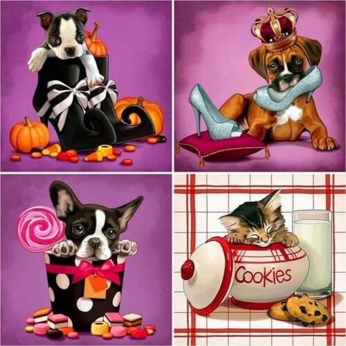 Evershine Diamond Mosaic Full Display Dog Cross Stitch Diamond Embroidery Sale Animal On The Photo Rhinestones Pictures Beadwork