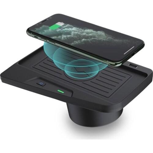 Car QI Wireless Charger Fast Charge Module Cup Holder Panel Phone For BMW 3 Series F30 F31 F34 2016-2018/ 4 Series F32 2018-2020