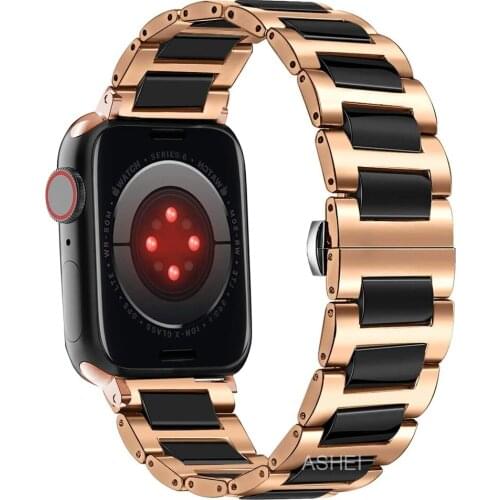 Bracelet for apple watch 44mm 40mm band SE series 6 5 4 strap Stainless Steel Ceramics luxury bands for iwatch 3 42mm 38mm belt