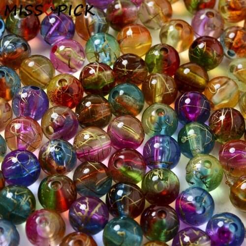 8/10mm 50pcs Acrylic Beads Transparent Imitation Natural Stone Loose Spacer Beads for Jewelry Making DIY Bracelet Accessories