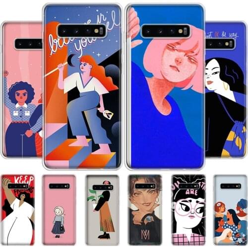 HAHAHA Funny girl cartoons Phone Case For Samsung Galaxy S20 S10 S21 Ultra Note 10 20 S9 S8 S7 FE Plus Lite Cover Soft Silicone