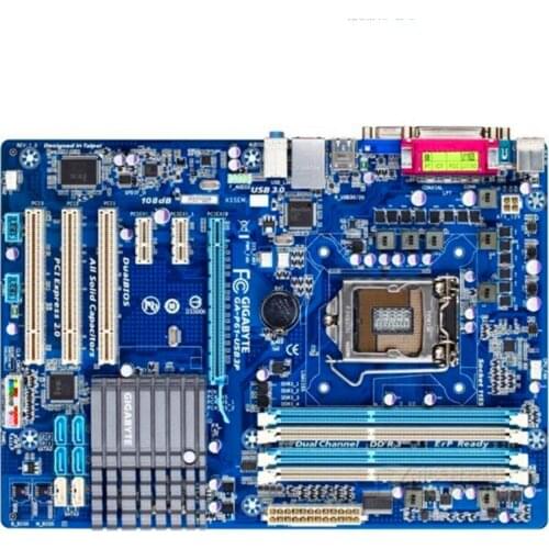 For Gigabyte GA-P61-USB3P Original Used Desktop Motherboard P61-USB3P H61 LGA 1155 i3 i5 i7 DDR3 16G SATA3 ATX