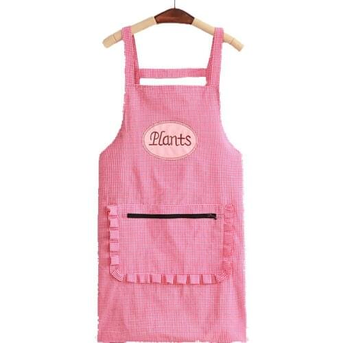 Pure Cotton Apron With Big Pocket Household Oil-proof Kitchen Cooking Overalls Men And Women Smock