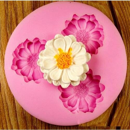 Daisy Shape Little Lifelike Silicone Mold DIY Fondant Paste Calliopsis Flower Shape Pressing Silicone Decor Chocolate Gum Mould