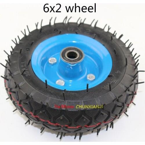 Good quality 6x2 tire tyre rim 6 inch 15cm pneumatic wheel pump wheel trolley cart wheel roller caster wheel caster 6*2