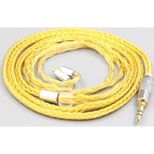LN007362 16 Core OCC Gold Plated Braided Earphone Cable For Dunu T5 Titan 3 T3 (Increase Length MMCX)