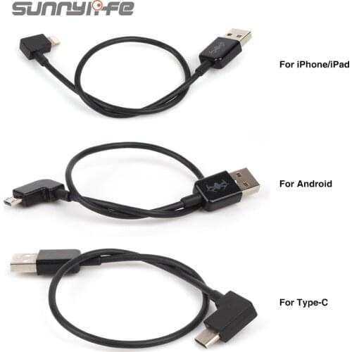 Sunnylife 30CM Data Cable For DJI Mavic Pro/Phantom3/Inspire1/2 IOS Type-C Android Micro-USB Adapter Connector For Tablet Phone