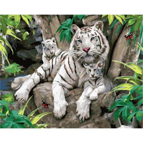 PAINTBOY Framed Pictures Painting By Numbers of Animal Handwork Canvas Oil Painting Home Decor For Living Room