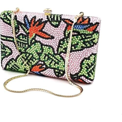 Bridal wedding party purses women evening party special design diamonds artistic full crystal small clutches purses