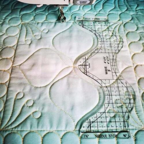 DIY quilting ruler Wave F ruler Clear use to make 4' wave designs for low shank domestic sewing machine # HG00613