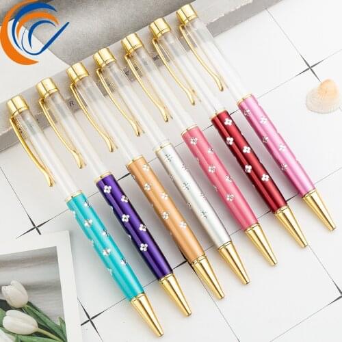 Metal DIY Ball Point Pen 21 Pcs Per Set DIY Crystal Pen Handmade Liquid Ball Pen DIY Wholesale Stationery