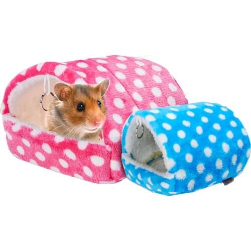 Soft Warm Hamster House Sleeping Bed Nest Small Animal Rodent Cage Hanging Hammock for Rats Guinea Pig Hedgehog Accessories
