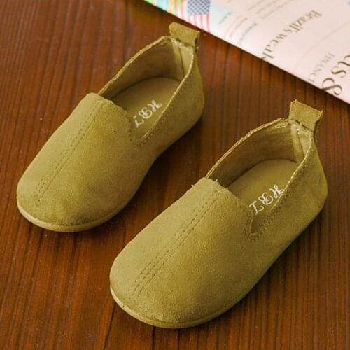 TELOTUNY Children Girls Solid Color Casual Single Shoes Fashion Solid Color Leather Soft Sole Pricness Shoes Autumn Kids Loafers