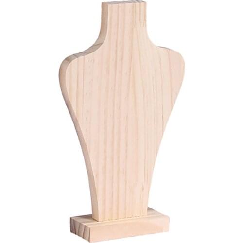 Portrait Necklace Display Stand Holder Jewellry Wood Mannequin Bust for Necklace Jewelry Pendant Window Display