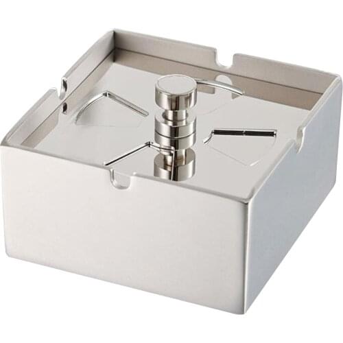 Cigarette Ashtray Rotatable Smokers Ash Container Tray for Outdoor Indoor Home Office Car Home Decorative 5"x5"