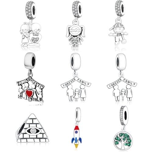 Fits Original Europe Charms Bracelet 925 Sterling Silver Boy Girl Charm Bead Pendant DIY Jewelry Findings New Design Berloque