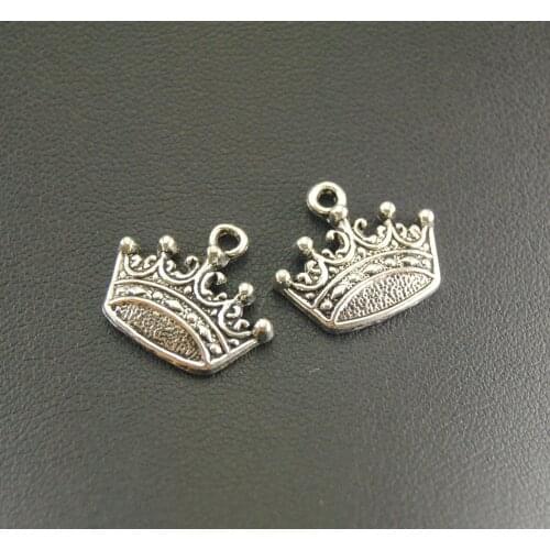 30Pcs Silver Color /Bronze Imperial Crown Charms Making Metal Women Necklaces Diy Jewelry Wholesale 18x16mm A786/A787