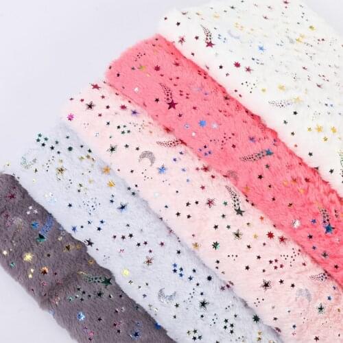 Gilded flannelette soft plush fabric gilded colorful flannelette Star Rainbow toy handicraft Case Bag shoe material fabric