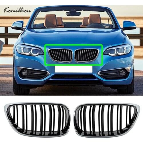 Chrome Black Front Kidney Sport Racing Grilles Hood Grill for BMW 2 Series F22 F23 F87 M2 2014 2015 2016 2017 2018 2019 2020