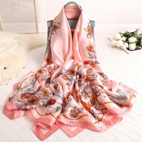 Luxury brand Fashion summer female beach Flower Headband muffler Women silk scarf lady Superior quality scarves new print Shawl