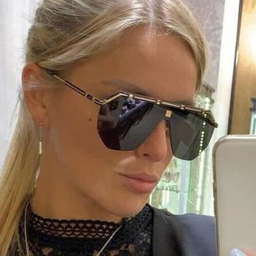 New Luxury Square Sunglasses Women 2020 Brand Designer Retro Frameless Sun Glasses Oversize Gradient Men Goggles Shades UV400