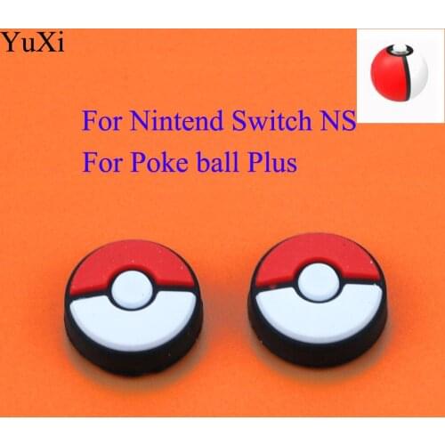 YuXi soft Silicone Analog Thumb Grips Caps cover for Nintend Switch pokeball Poke Ball Plus go controller game accessories