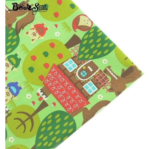 Booksew 100% Cotton Fabric Telas Por Metro Cartoon Design Home Tissu DIY Quilting Bed sheet Sewing Cloth Patchwork For Kid