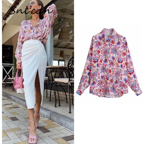 Za Paisley Floral Women Blouse Summer Casual Oversize Office Ladies Chic Tops Vintage Female Elegant Designer Sobrecamisa Mujer