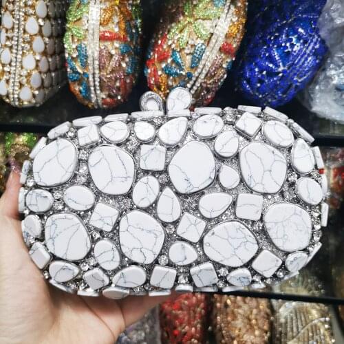 Female Elegant Shell Clutch Bags Women Crystal Evening Bags For Wedding Party Dinner Minaudiere Handbags Bridal Clutches Bags