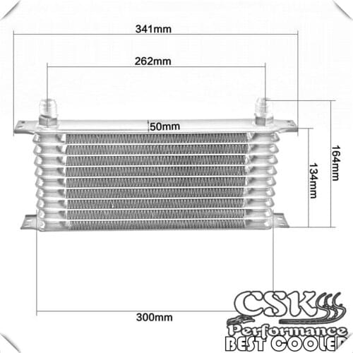 10 Row Trust Oil Cooler w/ Bracket + M20*1.5 / 3/4*16 Filter Adapter Hose Kit