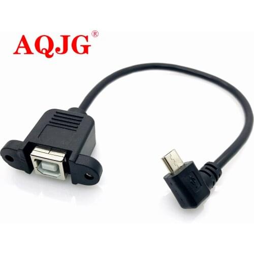 100pcs 20cm Printer Panel Mount USB 2.0 B Female Socket to Micro USB 5 Pin Male Connector Cable Cord