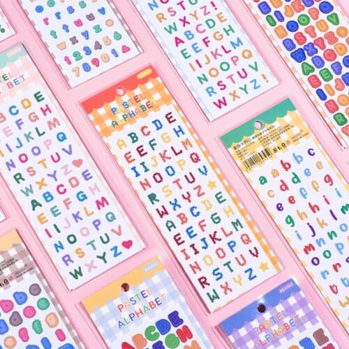 2pcs 1 set Models Candy Color Letter Series PVC Stickers Hand Tent DIY Decorative Stickers