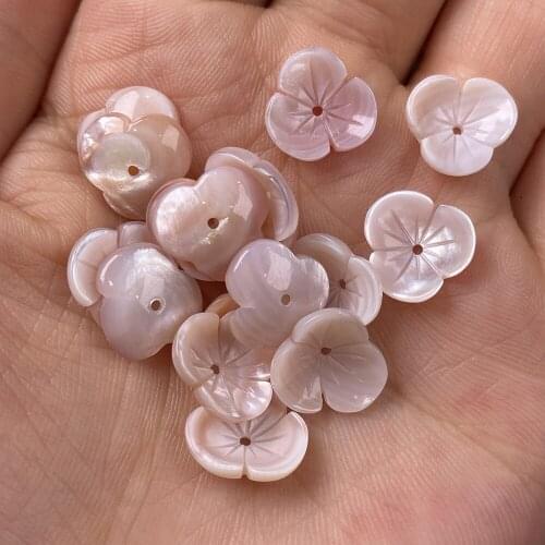 2Pcs Shell Beads Flower-shaped Pink Loose Shell For Jewelry Making DIY Necklace Bracelet Earring Handiwork Sewing Accessory