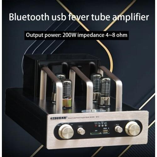 200W*2 220V USB Fever Hifi Tube Amplifier High-power Vacuum Tube Amplifier Bluetooth Lossless Home Audio Amplifier M13