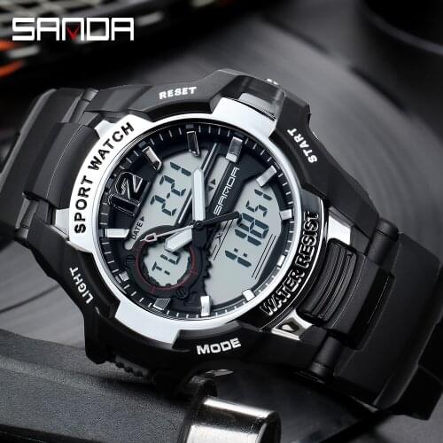 2020 New Sanda Mens Watch Top Brand Luxury Military Sports Watch Mens Waterproof S Shock Digital Watch Relogio Masculino 801