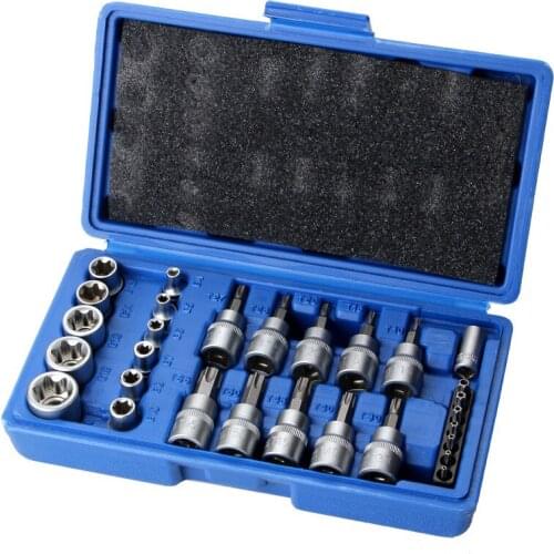 29 PCS/set Chrome Extension Drill Bits Sleeve Sets Vanadium Steel Socket Pressure Batch Wrench Wrench Car Repair Tools