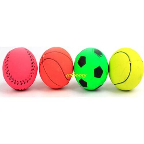 300pcs/lot Fast shipping 4.7cm & 6.3cm Colorful Rubber Pet Dog Elastic Ball Funny Playing Large Dog Throw Toys