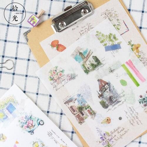 4 Sheets/Set Novelty Green Plants Flowers Decorative Mobile Stickers A5 Scrapbooking DIY Craft Stickers Stationery